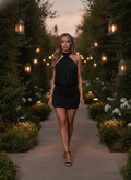 Chic Halter Lace-Up Dress